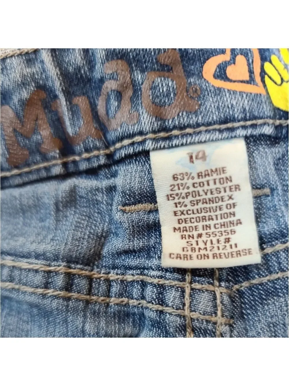 Mudd Girl's Denim Shorts Size 14 EUC Blue